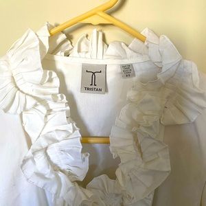 Tristan white ruffle blouse